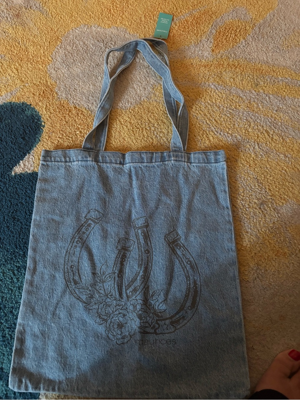 Maurices Denim Blue Horseshoe Tote Bag